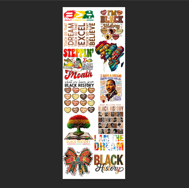 Black History Gangsheet 22x60