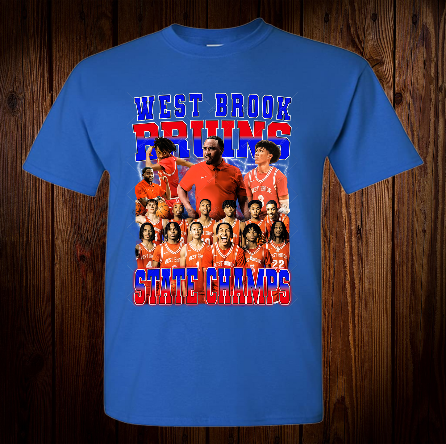 West Brook Bruins 2025 Basketball State Champs T-Shirt