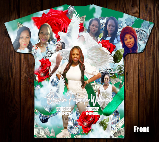 Browin Falonda Williams. 2 Memorial 3D/Allover Shirt (Copy)