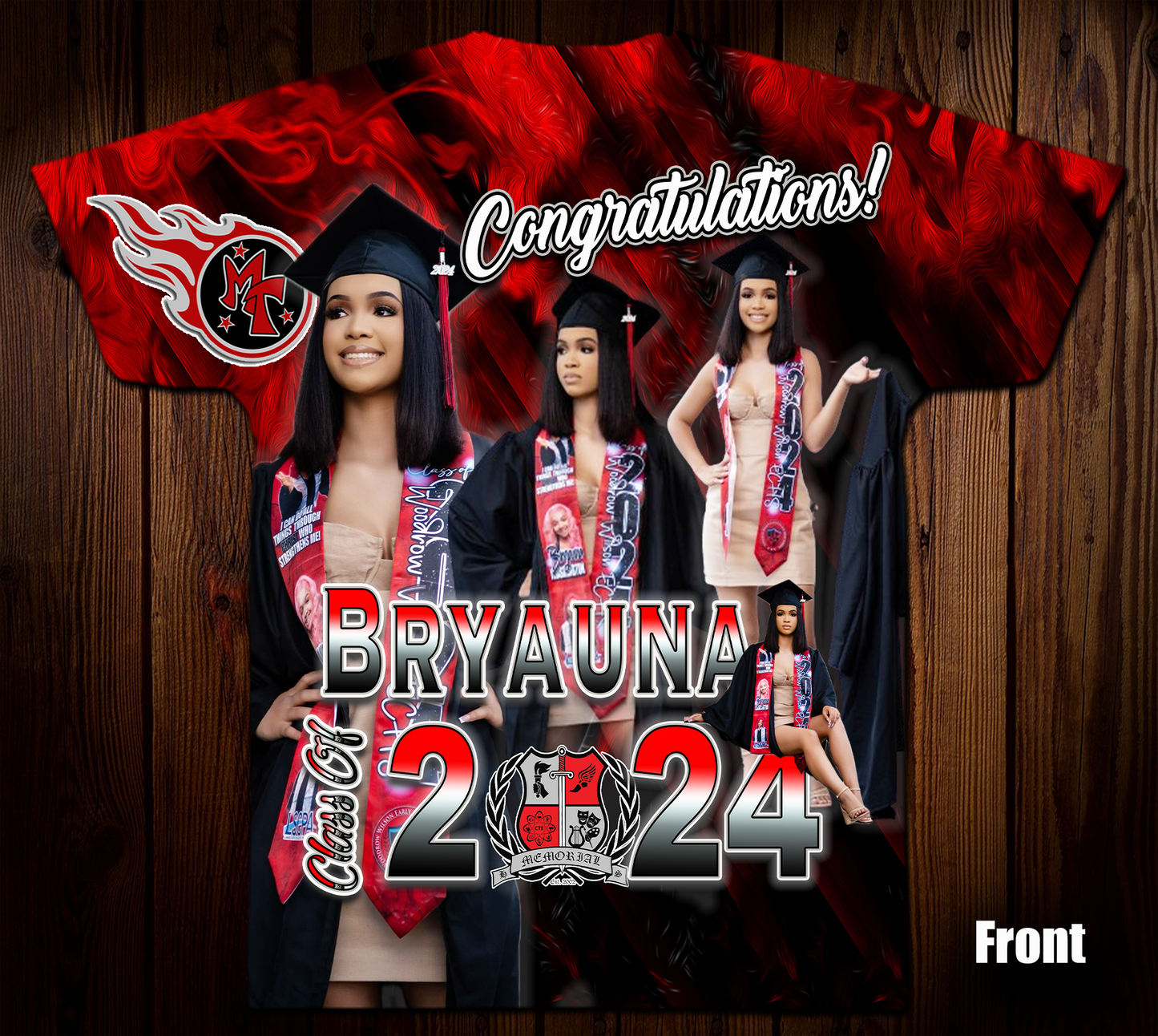 Bryauna Washington 3D/Allover Grad Shirt