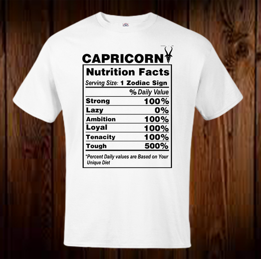 Capricorn Nutrition Facts  Shirt