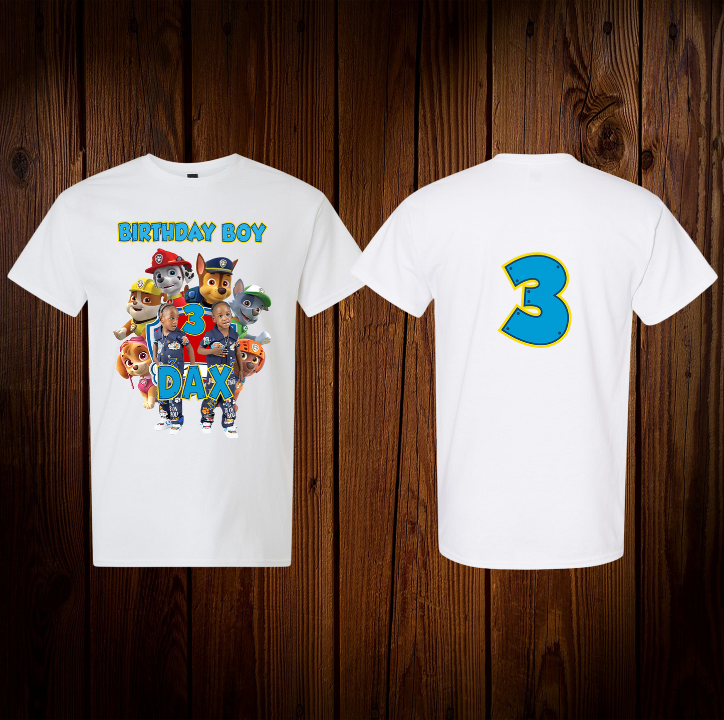 Dax Paw Patrol 3rd Birthday Shirt