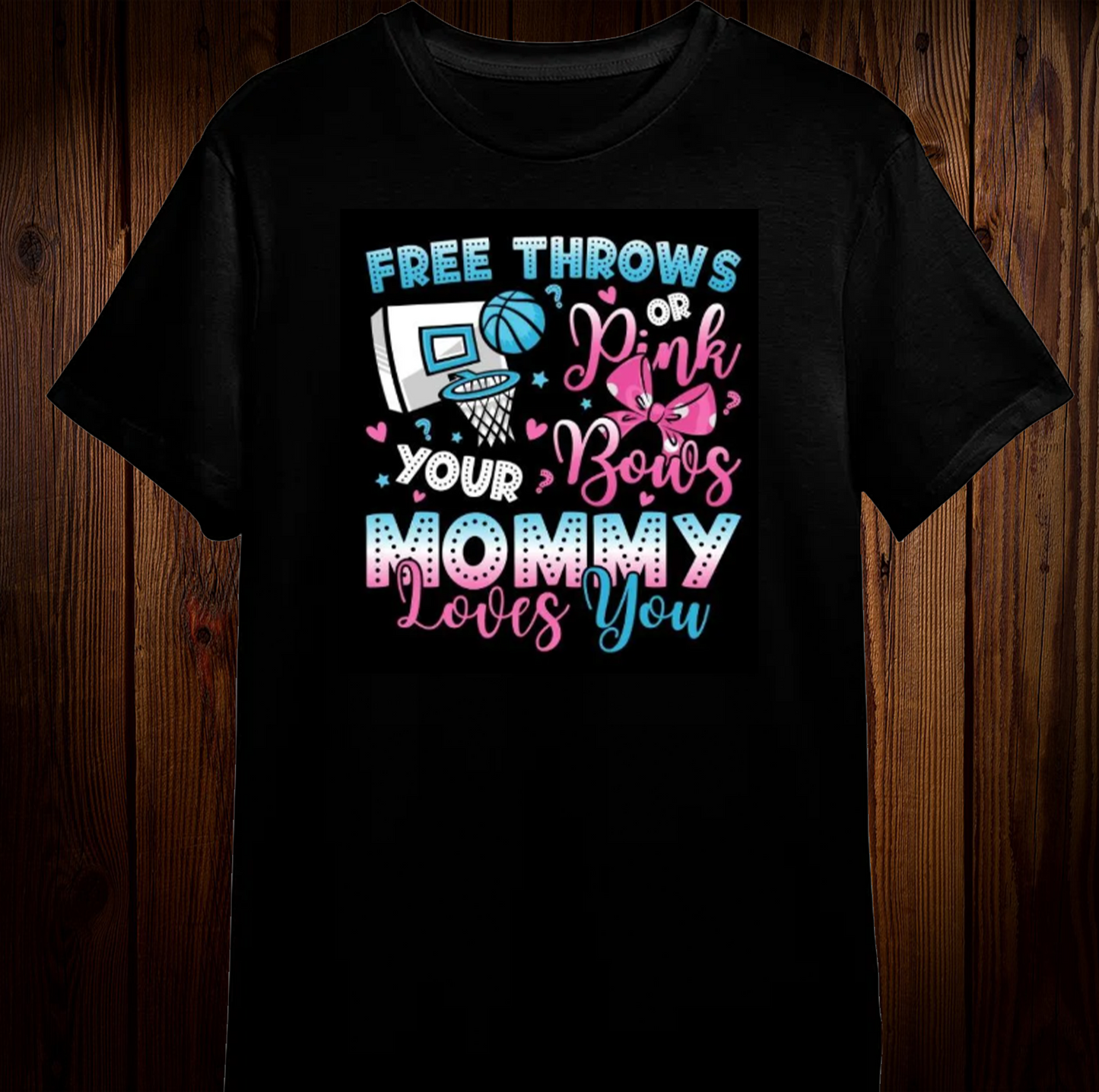 Free Throws or Pink Bows Gender Reveal Shirt