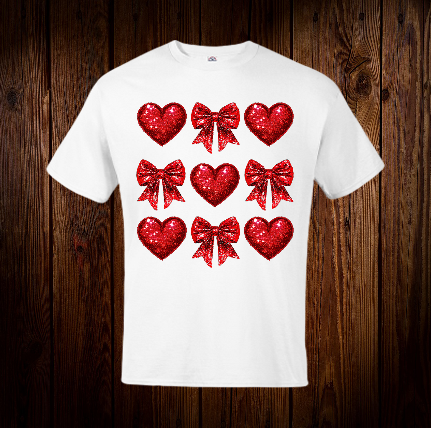 Heart With bow Coquette In Red Shimmer Shirt