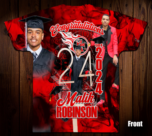 Malik Robinson's 3D/Allover Grad Shirt