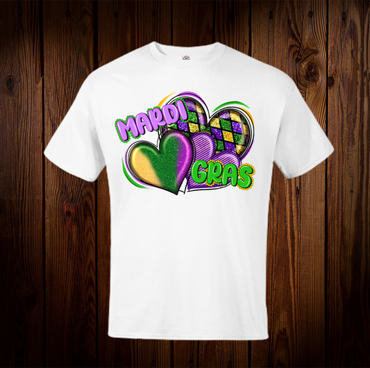Mardi Gras Argyle Heart Shirt