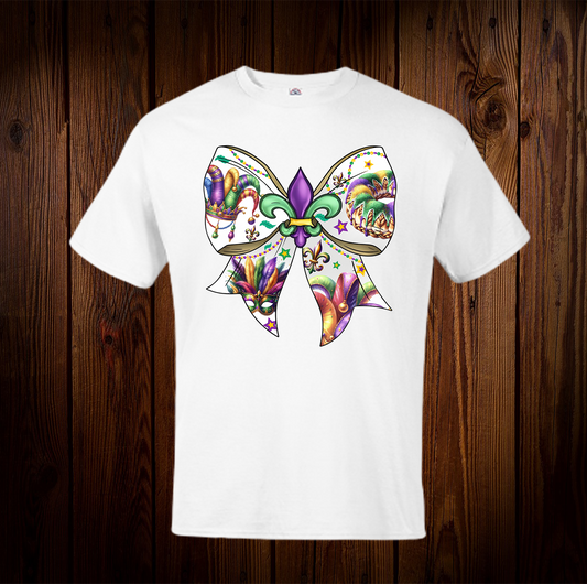 Mardi Gras Bow & Mask & Crown Shirt