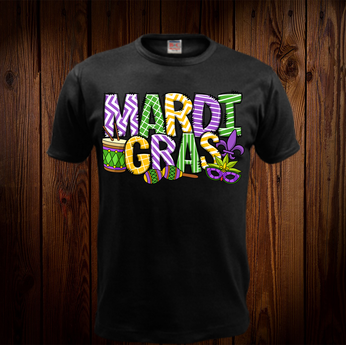 Mardi Gras Drum & Mask Shirt