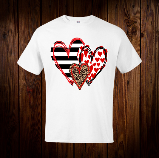 Three Scribbled Hearts Shirt